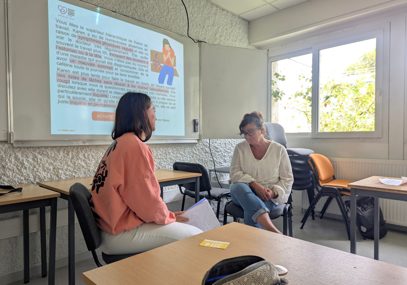 Mise en situation lors d'une formation PSSM à Chambéry avec CPC Formation