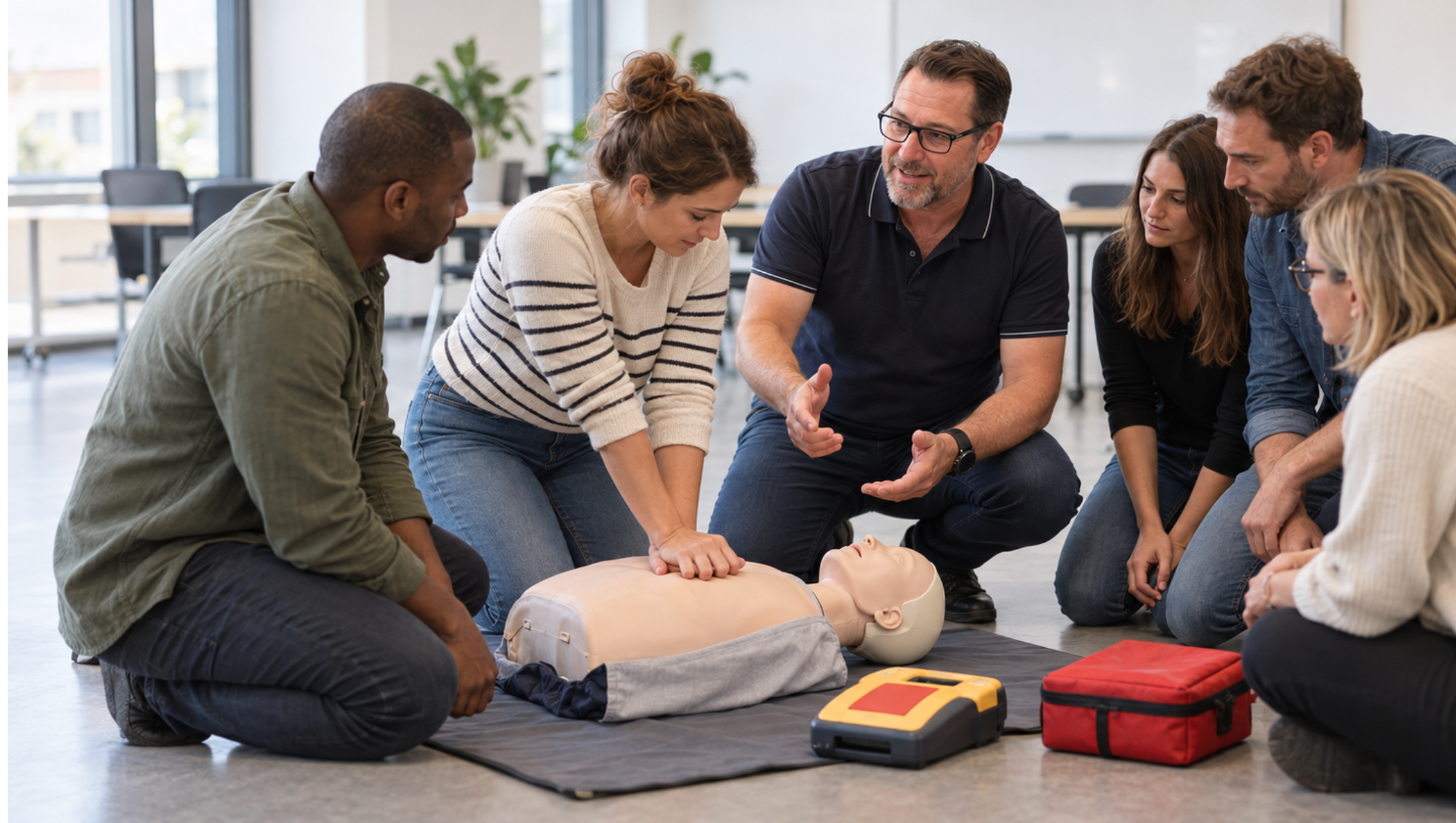 Formation SST en entreprise avec apprentissage des gestes de secours et de la prévention des risques