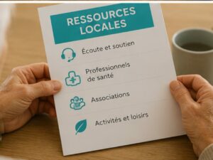 Document présentant les ressources locales et les professionnels pouvant accompagner les seniors en cas de besoin.